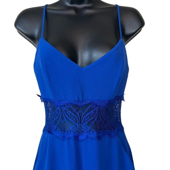 Bebe Desiree Hook & Eye Cobalt Blue Jumpsuit - Picture 2 of 15